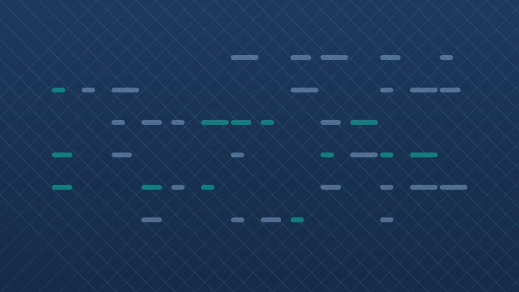 Abstract lattice of code lines, illustrating custom software development