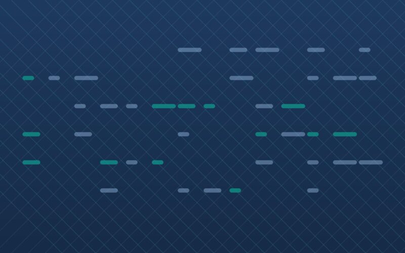 Abstract lattice of code lines, illustrating custom software development